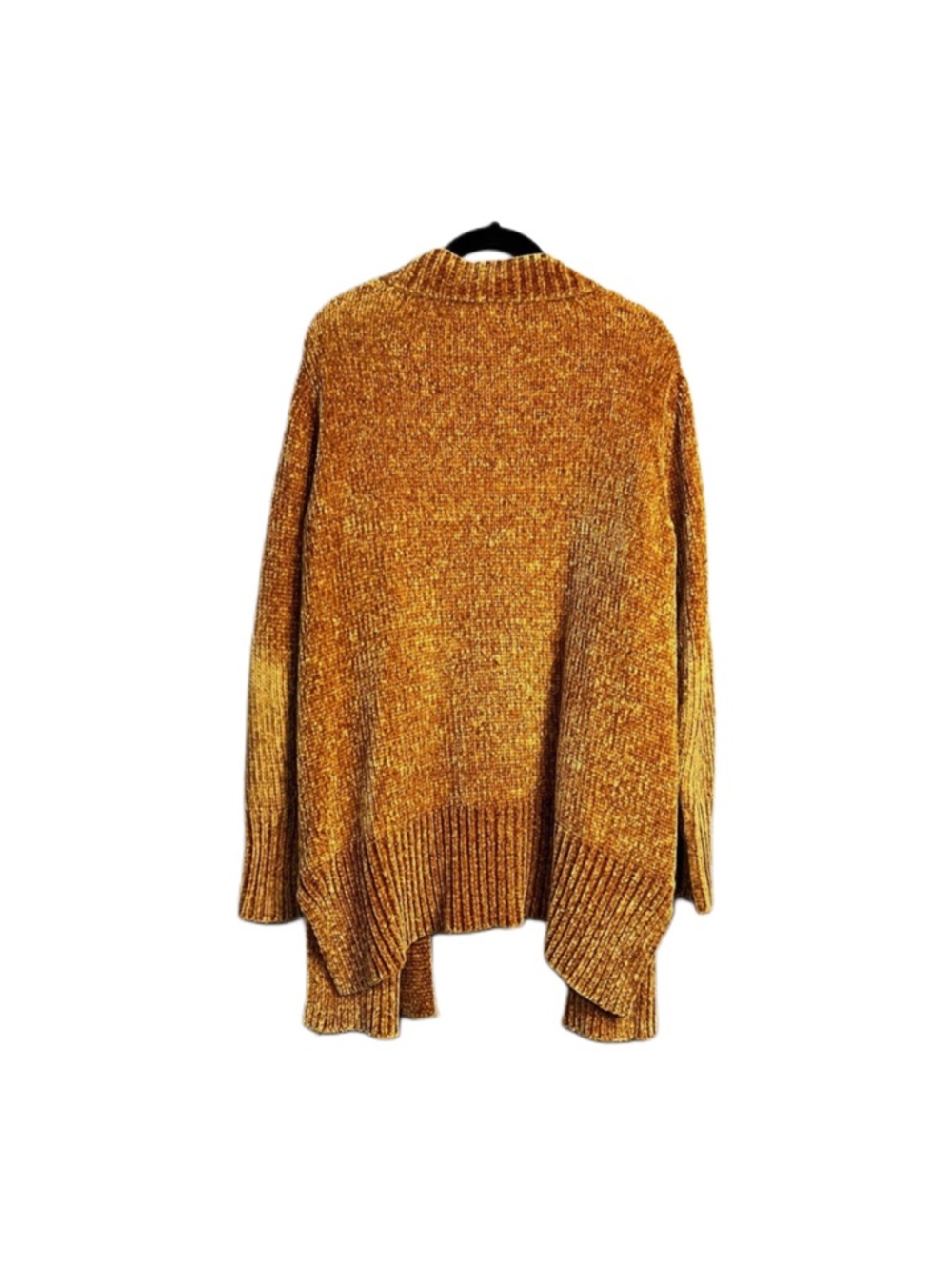 A New Day Womens XLg Chenille Open Front Cardigan Mustard Yellow Gold Academia - Picture 2 of 4